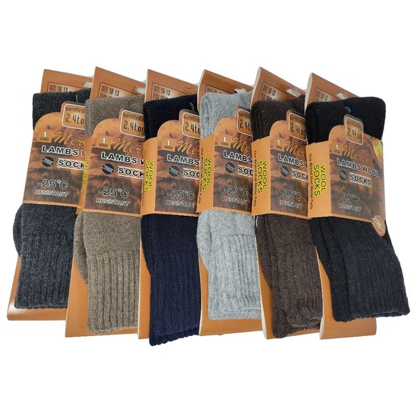 iBerryNY Other - Men Merino Lamb Wool Crew Socks, Comfy Winter Warm Boot Sux, 6 Pairs, 10-13 NEW